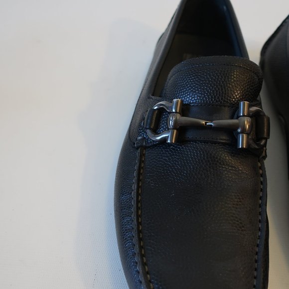 Mens Salvatore Ferragamo Black Leather Double Gancini Loafers 7* E - Picture 4 of 9